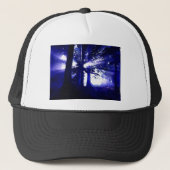 Blauwe nachtbomen trucker pet (Voorkant)