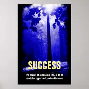 Blauwe Nachtboom Succes Quote Inspirerend Poster