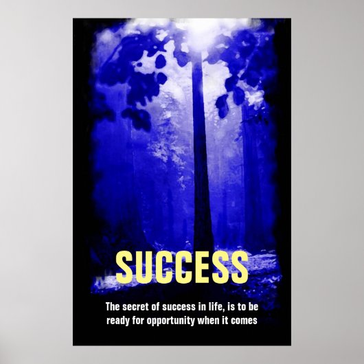 Blauwe Nachtboom Succes Quote Inspirerend Poster (Voorkant)