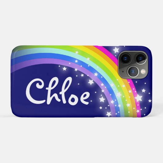 Blauwe nachtelijke regenboogvondsten op maat Case-Mate iPhone case (Achterkant (horizontaal))