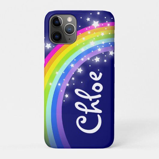 Blauwe nachtelijke regenboogvondsten op maat Case-Mate iPhone case (Achterkant)