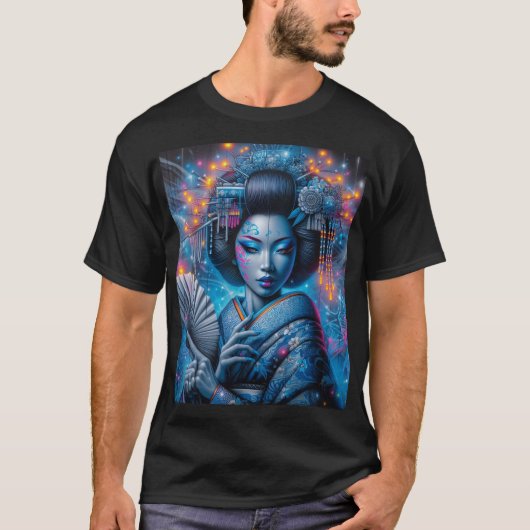 Blauwe nachten t-shirt (Voorkant)