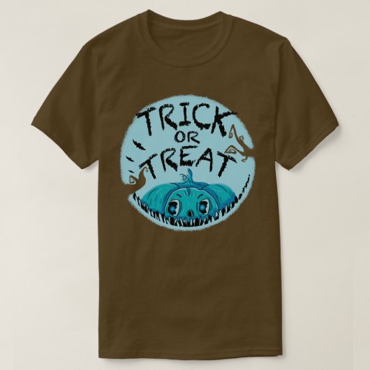 Blauwe nachtpompoen t-shirt (Design voorkant)