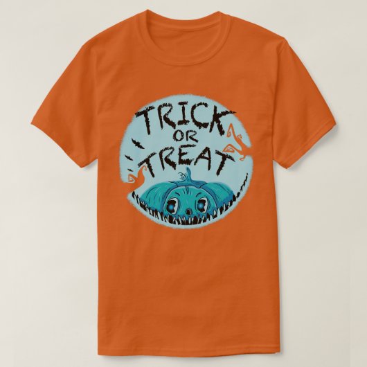 Blauwe nachtpompoen t-shirt (Design voorkant)
