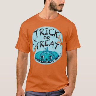 Blauwe nachtpompoen t-shirt