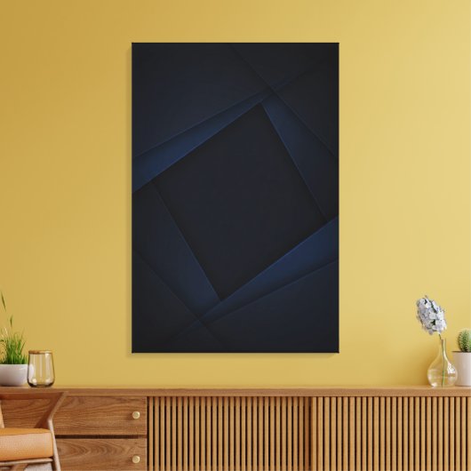 Blauwe Nachtstructuur Canvas Afdruk (Insitu (Woonkamer))