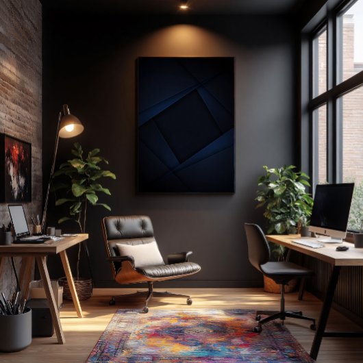 Blauwe Nachtstructuur Canvas Afdruk