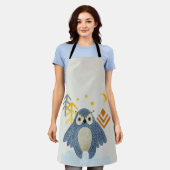 Blauwe nachtuil in het bos schort (Gedragen)