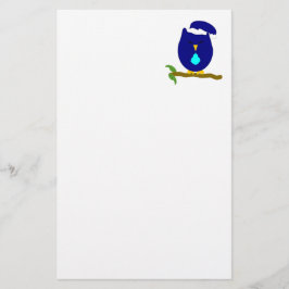 Blauwe Nachtuilontwerp Briefpapier