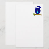 Blauwe Nachtuilontwerp Briefpapier (Voorkant / Achterkant)