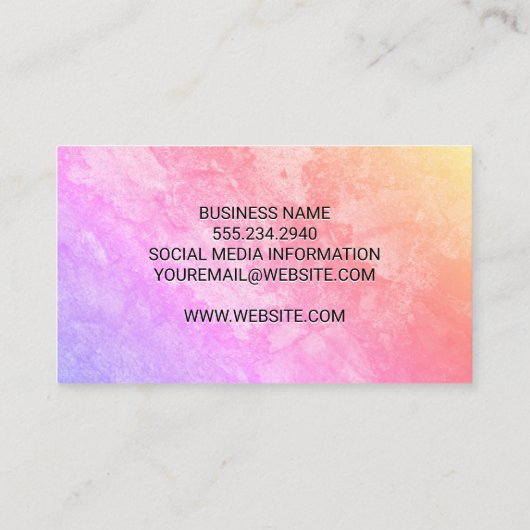 Blauwe nagels, Pools en penseel | Moderne gerunge Visitekaartje (Achterkant)