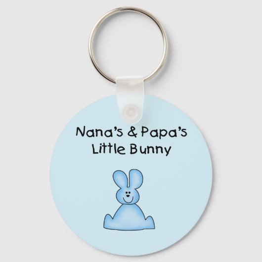 Blauwe Nana's en Papa's kleine Bunny Sleutelhanger (Voorkant)