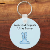 Blauwe Nana's en Papa's kleine Bunny Sleutelhanger (Voorkant)