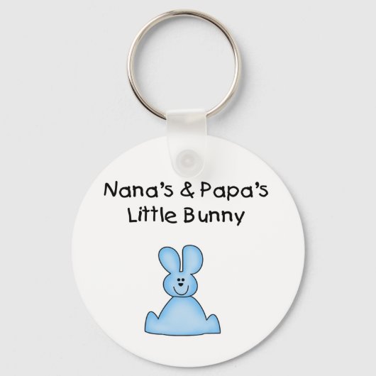 Blauwe Nana's en Papa's kleine Bunny Sleutelhanger (Voorkant)