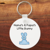 Blauwe Nana's en Papa's kleine Bunny Sleutelhanger (Voorkant)