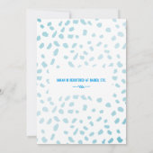 Blauwe Narwal Baby Shower Kaart (Achterkant)