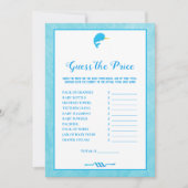 Blauwe Narwal Raad de Prijs Baby Shower Spel Kaart (Voorkant)