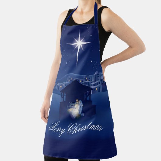 Blauwe nativiteit schort (Insitu)