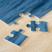 Blauwe natte Pacifische oceaan, grote golf Legpuzzel (Zijkant)