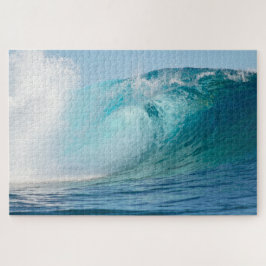 Blauwe natte Pacifische oceaan, grote golf Legpuzzel