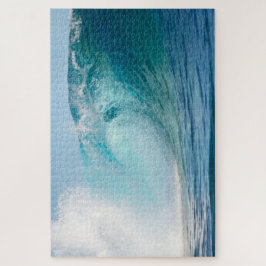 Blauwe natte Pacifische oceaan, grote golf Legpuzzel