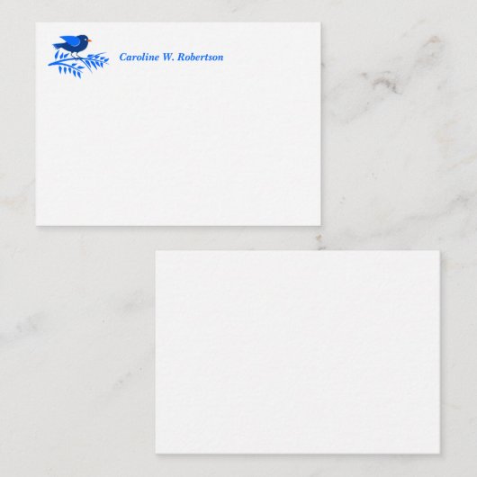 blauwe Natuur aangepaste optie Hartelijk dank Notitiekaartje (Voorkant / Achterkant)