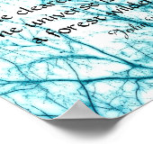 blauwe natuur art poster met Muir wilderness quote (Hoek)