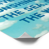 blauwe natuur foto poster met Emerson quote (Hoek)