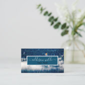 Blauwe Natuur met gepersonaliseerde witte cloud Visitekaartje (Staand voorkant)