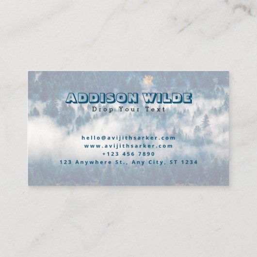 Blauwe Natuur met gepersonaliseerde witte cloud Visitekaartje (Achterkant)