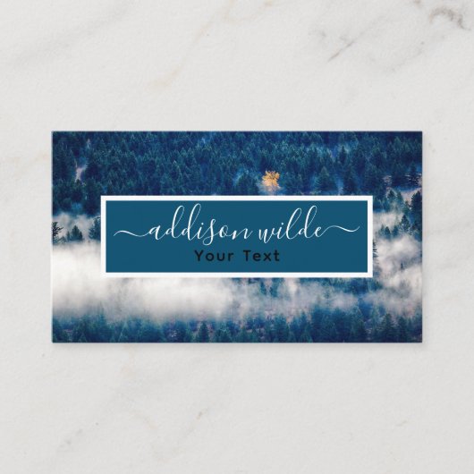 Blauwe Natuur met gepersonaliseerde witte cloud Visitekaartje (Voorkant)