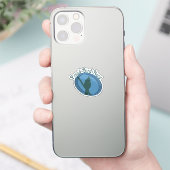 Blauwe Natuur Silhouet Trots Vogelnerd Sticker (Telefoon)