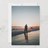 Blauwe Nautical Destination Wedding Photo Kaart (Achterkant)