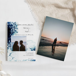 Blauwe Nautical Destination Wedding Photo Kaart