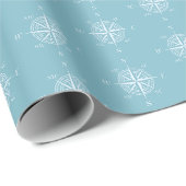 Blauwe Nautical Sailing Compass Cadeaupapier (Rol Hoek)