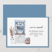 Blauwe Nautical We hebben ons verplaatst Aankondiging (Voorkant / Achterkant)