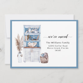 Blauwe Nautical We hebben ons verplaatst  Aankondiging