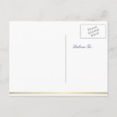 Blauwe Nautical Wedding Save the Date Briefkaarten (Achterkant)