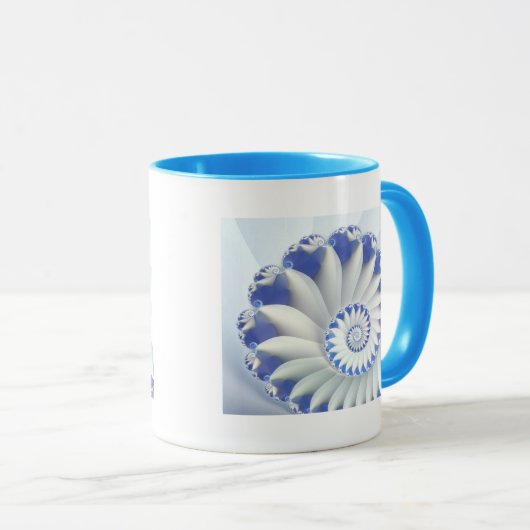 Blauwe Nautilus Mok (Voorkant rechts)