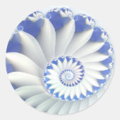 Blauwe Nautilus Ronde Sticker (Voorkant)
