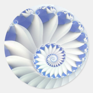 Blauwe Nautilus Ronde Sticker