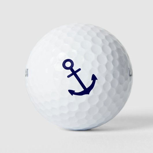 Blauwe nautische anker golfballen (Voorkant)