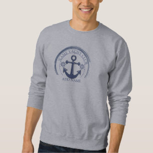 Blauwe Nautische Anker jacht club boot jachthaven Trui