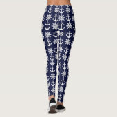 Blauwe Nautische ankerLeggings Leggings (Achterkant)