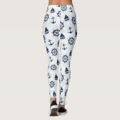 Blauwe Nautische ankerLeggings Leggings (Achterkant)