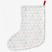 Blauwe Nautische ankers Grote Kerstsok (Achterkant)