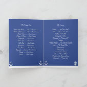 Blauwe nautische huwelijksceremonieprogramma's programma (Binnen)