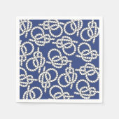 Blauwe nautische knopen papieren servetten (Voorkant)