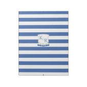 Blauwe nautische kuif DIY Bruiloft Envelop Liner Notitieblok (Linkerzijde)