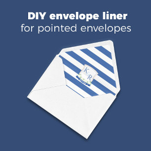 Blauwe nautische kuif DIY Bruiloft Envelop Liner Notitieblok